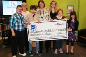 Pictured left to right: AJ Swords, Michelle Couturier (UniServ Director), Carl Martin, Ellen Hill (teacher), Megan Webster (teacher), Hanna Shaughnessy and Katelyn Nakayama.